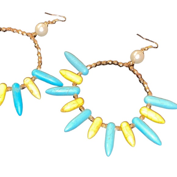 Spiked Dangle Hoops - Picture 2 of 4